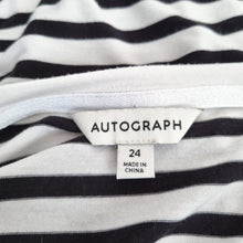 Load image into Gallery viewer, Bundle 2 Striped T-shirts UK 24 Black White M&amp;S Next Cotton Breton Short Sleeves
