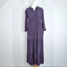 Load image into Gallery viewer, Boden Shirt Dress Maxi Blue Button Down Pockets Floral Long Sleeves Viscose 14 P
