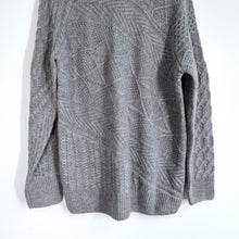 Load image into Gallery viewer, Joe Browns Mens Jumper Large Grey Cable Knit Chunky Roll Neck Sweater Wool Blend
