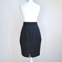 Load image into Gallery viewer, Karen Millen Pencil Skirt Black Belt Buckle High Rise Knee Length Work Y2K 8
