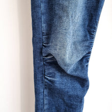 Load image into Gallery viewer, Melly&amp;Co Denim Joggers Made in Italy Jeans Adjustable Dark Blue Stretch Large 12
