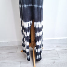 Load image into Gallery viewer, Tie Dye Maxi Dress Large 90 Degree by Reflex Grey White Stretch Cotton Coverup
