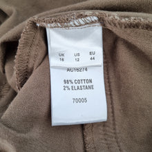 Load image into Gallery viewer, Cotton Traders Corduroy Trousers UK 16 Brown Elastic Waist Bootcut Flare High
