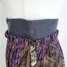 Load image into Gallery viewer, Orla Kiely Skirt Tulip High Waist Brown Purple Retro Print Lined Knee Length 10
