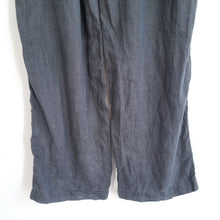 Load image into Gallery viewer, Arket Trousers 100% Linen XS Faded Black Pockets Wide Leg Relaxed High Rise
