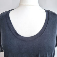 Load image into Gallery viewer, Next Scoop Neck T-Shirt UK 18 Dark Grey Ruched Back Stretch Casual Basic NEW
