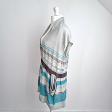 Load image into Gallery viewer, Yarra Trail 100% Linen Cardigan  XL Striped Open Front Top Knit Tunic Grey Vest

