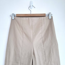 Load image into Gallery viewer, Zara Faux Leather Trousers Small Beige Neutral Leggings High Rise Slim Fit Work
