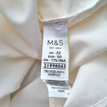 Load image into Gallery viewer, M&amp;S Per Una Skirt Lace UK 22 Ivory White Straight Knee Lined Party Scalloped

