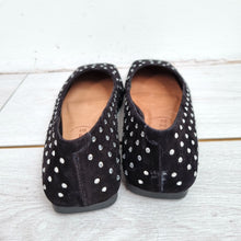 Load image into Gallery viewer, Vicenza Anthropologie Ballet Flats UK 3 Studded Black Square Toe Suede EU36

