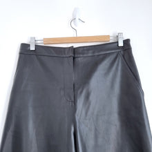 Load image into Gallery viewer, Roman Faux Leather Trousers Cropped 14 NEW Black Wide Leg Pockets Elastic Waist
