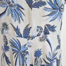 Load image into Gallery viewer, Brora Dress 100% Linen Floral Print A Line Sleeveless Blue Grey Casual Knee 18
