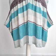 Load image into Gallery viewer, Yarra Trail 100% Linen Cardigan  XL Striped Open Front Top Knit Tunic Grey Vest
