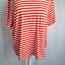 Load image into Gallery viewer, Marks &amp; Spencer Striped T-shirt UK 24 Pink Breton 100% Cotton Short Sleeve Top
