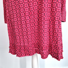 Load image into Gallery viewer, Madness 100% Cotton Dress UK20 Red Pink Floral Jersey Long Sleeves Smock Tunic
