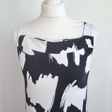 Load image into Gallery viewer, Phase Eight Maxi Dress 12 Jersey Black White Print Viscose Stretch Casual Party
