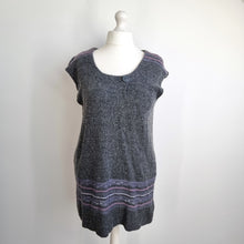 Load image into Gallery viewer, Per Una Knitted Tunic Grey Top UK 18 Wool Jumper Short Sleeve M&amp;S Pockets Mini
