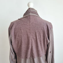 Load image into Gallery viewer, Lily J Waterfall Cardigan Brown Tulle Detail Jersey Cotton Blend Casual S M
