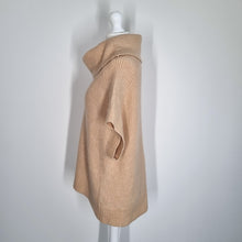 Load image into Gallery viewer, Mint Velvet Camel Jumper Tabard Small Tan Roll Neck Short Sleeves Chunky Knit
