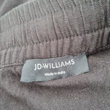Load image into Gallery viewer, JD Williams Midi Skirt Plus Size UK 30 Linen Blend Elastic Waist Black Pockets

