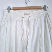 Load image into Gallery viewer, Next Cargo Harem Trousers UK 10 Cream Relaxed Fit Linen Blend Pockets Cuffed
