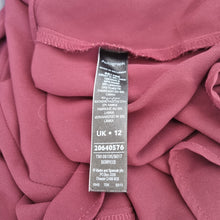 Load image into Gallery viewer, M&amp;S Autograph Blouse Burgundy 12 Pussybow Tie Berry Shirt Work Long Sleeves Top
