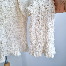 Load image into Gallery viewer, Zara Jumper Cream Textured Chunky Knit Slouchy Extra Long Sleeves Cotton Medium

