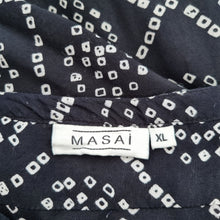 Load image into Gallery viewer, Masai Dress Tunic Pockets XL High Low Midi Black Long Sleeves Print Lagenlook
