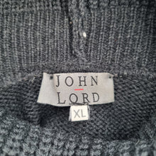 Load image into Gallery viewer, Vintage 90s John Lord Roll Neck Jumper XL Grey Brown Colourblock Cozy Knit Lady
