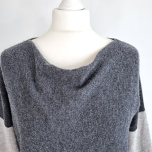 Load image into Gallery viewer, Jaeger Jumper Dress Wool Cashmere Blend Grey Shift Long Sleeves Work Cowl Small
