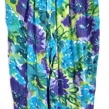 Load image into Gallery viewer, Vintage St Michael Trousers Floral Tapered Blue Green Harem Fits UK 10 Petite
