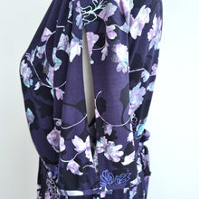 Load image into Gallery viewer, M&amp;S Per Una Jumpsuit Belted UK 20 Purple Floral Print Pockets Slit Short Sleeve
