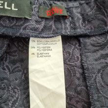 Load image into Gallery viewer, Robell Marie Trousers UK 18 Navy Blue Paisley Jacquard Stretch Slim Leg Office
