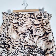 Load image into Gallery viewer, River Island Paperbag Trousers Size 18 Mixed Animal Prints High Rise Cotton Belt
