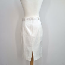 Load image into Gallery viewer, Coast White Pencil Skirt UK 12 Belted Knee Length Smart Work Office Occasion
