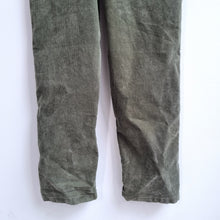 Load image into Gallery viewer, Wash Corduroy Dungarees Khaki Green Straight Leg Pockets 100% Cotton W34 UK16
