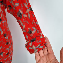 Load image into Gallery viewer, Hoss Intropia Red Dress Medium Floral Ruched Sheath Draped Front Work Cocktail

