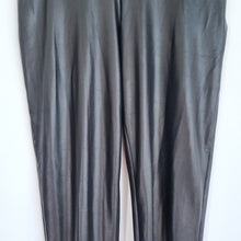 Load image into Gallery viewer, Mint Velvet Leggings Black Faux Leather Look High Rise Stretch Small Short
