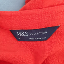Load image into Gallery viewer, M&amp;S Midi Dress Red Button Down 16 Long Milkmaid Shirred Waist Boho Casual A Line
