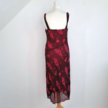 Load image into Gallery viewer, Monsoon Dress Velvet Devore Silk Y2K Slip Occasion Wedding Guest Burgundy 14
