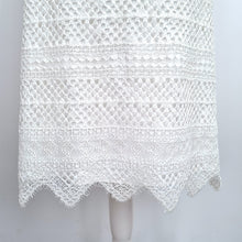 Load image into Gallery viewer, M&amp;S Per Una Skirt Lace UK 22 Ivory White Straight Knee Lined Party Scalloped
