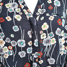 Load image into Gallery viewer, Marks &amp; Spencer Blouse Floral Print Plus Size 22 Black Long Sleeves Smock Top
