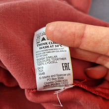 Load image into Gallery viewer, M&amp;S Chambray Shirt Blouse Rust Red Long Sleeves Casual Work 100% Lyocell 16
