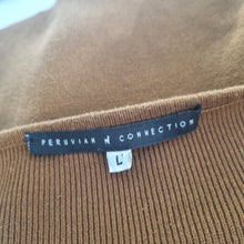 Load image into Gallery viewer, Peruvian Connection Jumper Tan Brown Ribbed Knit Cotton Top Sweater Large
