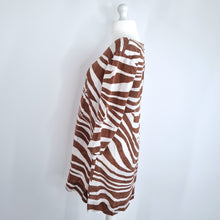 Load image into Gallery viewer, Boden Dress 100% Linen Short Shift Tunic Animal Print Brown Casual Lined 16
