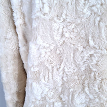 Load image into Gallery viewer, M&amp;S Faux Fur Coat Per Una Jacket Cream Beige Lined Hook &amp; Eye Evening Medium
