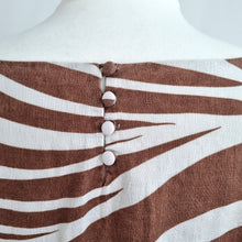 Load image into Gallery viewer, Boden Dress 100% Linen Short Shift Tunic Animal Print Brown Casual Lined 16
