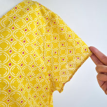 Load image into Gallery viewer, NEW White Stuff Top Yellow Blouse 100% Organic Cotton Pattern Short Sleeves 20
