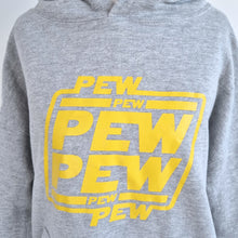 Load image into Gallery viewer, Pew Pew Hoodie Star Wars Grey Marl Sweatshirt Sweater Jersey Cotton Blend Medium
