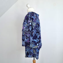 Load image into Gallery viewer, White Stuff Co-ord Set Shorts Top Blue Floral Cotton Summer Scalloped Medium
